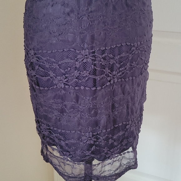 Purple Lace Overlay Dress - Picture 2 of 7